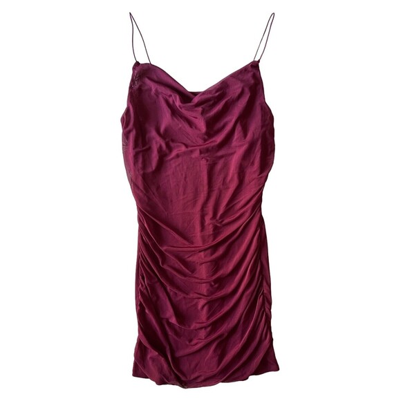 Ruched Mesh Bodycon Dress S Wild Fable Small S Dark Red Sleeveless Mini Cocktail - Picture 5 of 8
